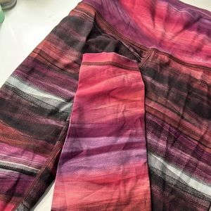 Lululemon red purple Blue multicolored, striped leggings